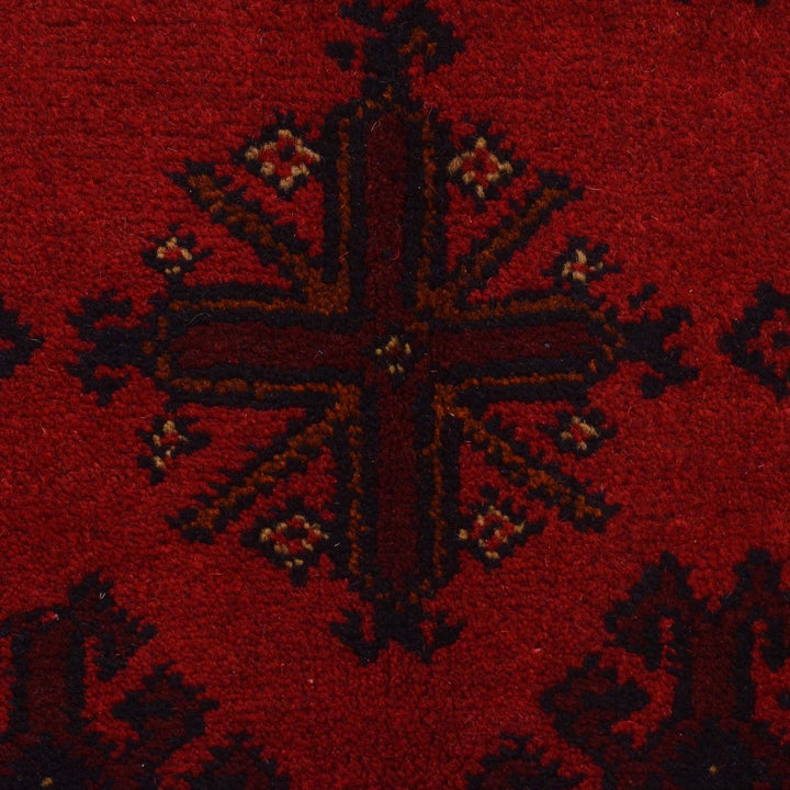Red Afghan Khal Mohammadi Rug 3' 5" x 5' 1" Hand-Knotted | No. AL25600