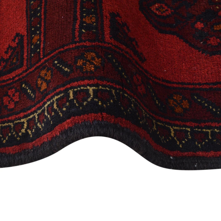 Red Afghan Khal Mohammadi Rug 3' 5" x 5' 1" Hand-Knotted | No. AL25600