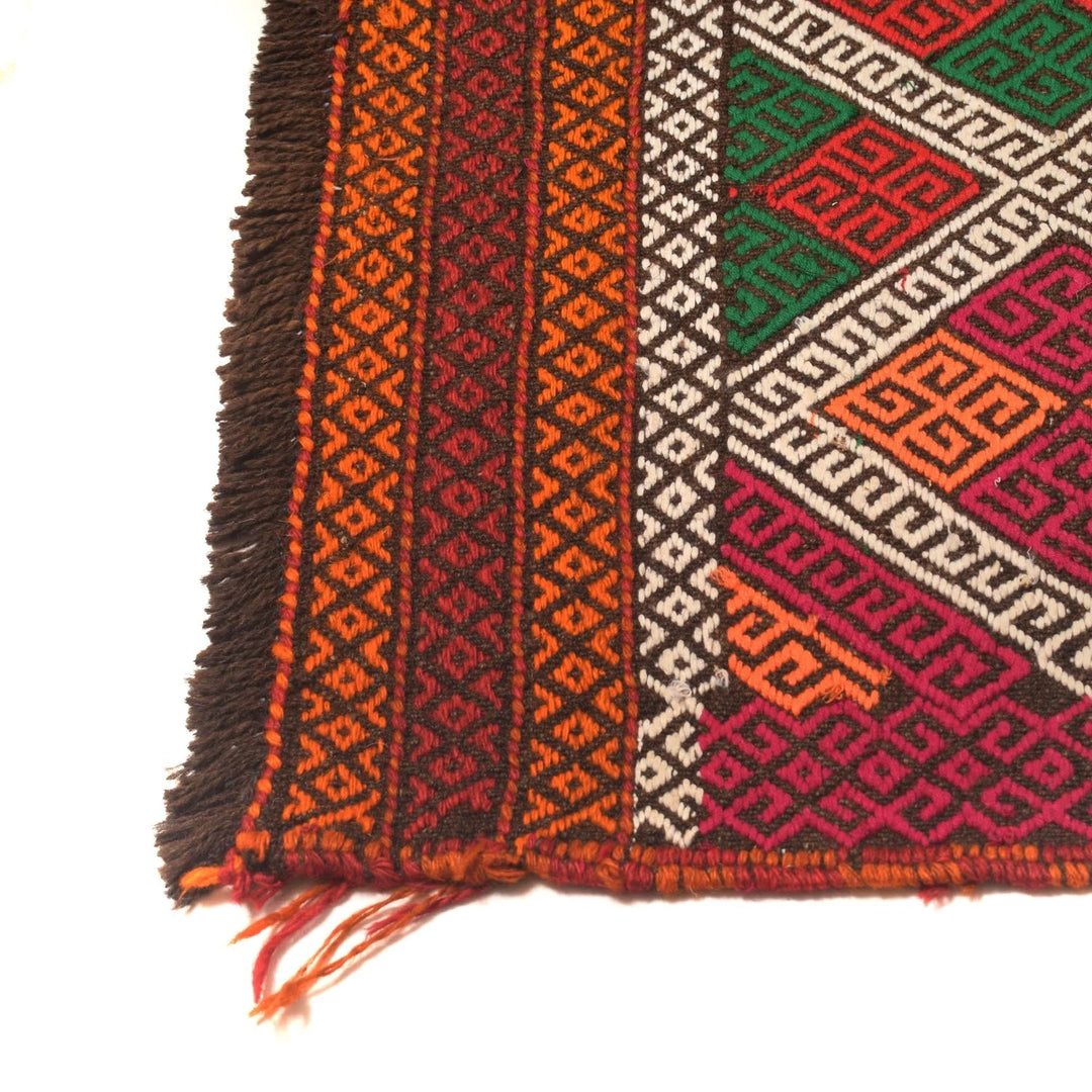 Afghan Suzani Kilim Rug 2' 6" x 9' 3" Flat-Weave | No. AL25618
