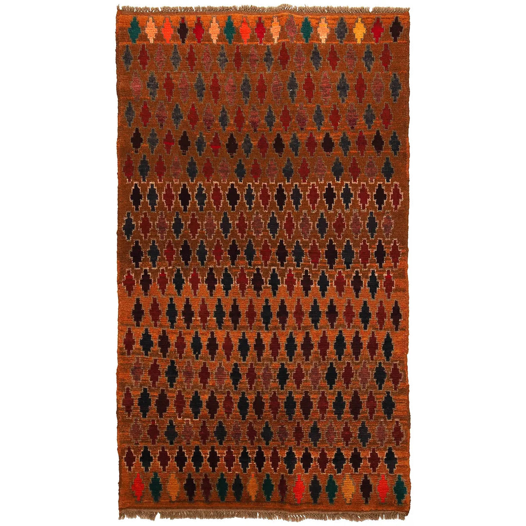 Orange Afghan Baluchi Rug 3' 10" x 6' 0" Hand-Knotted | No. AL25676