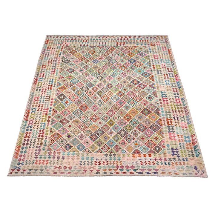 Afghan Vegetable Kilim Rug 10'7" x 13'0" Flat-Weave | No. AL257112