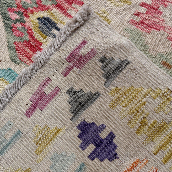 Afghan Vegetable Kilim Rug 10'7" x 13'0" Flat-Weave | No. AL257112