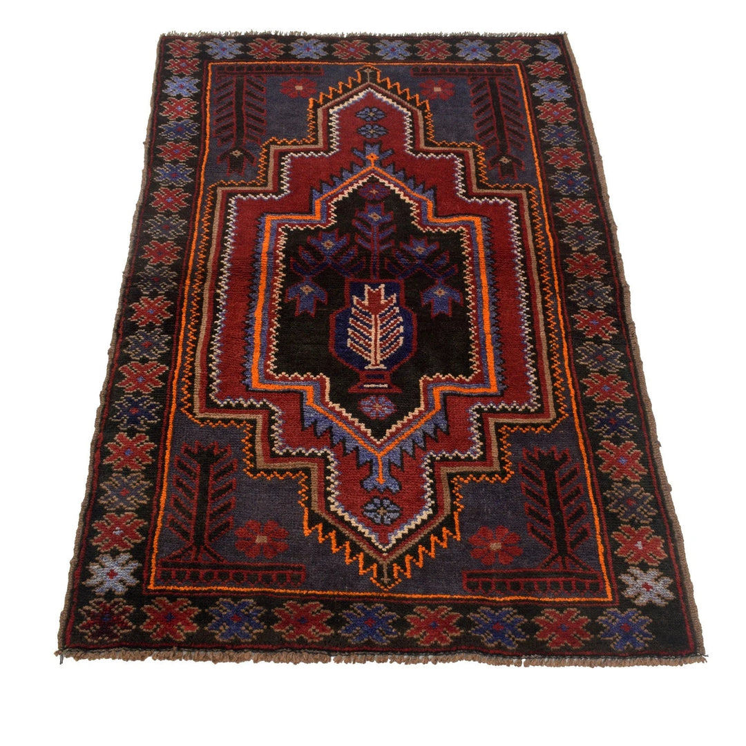 Afghan Baluchi Rug 2' 10" x 4' 6" Hand-Knotted | No. AL25721