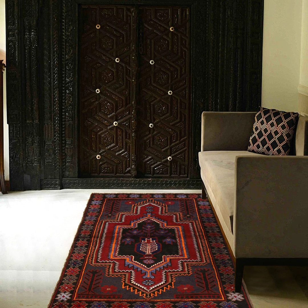 Afghan Baluchi Rug 2' 10" x 4' 6" Hand-Knotted | No. AL25721