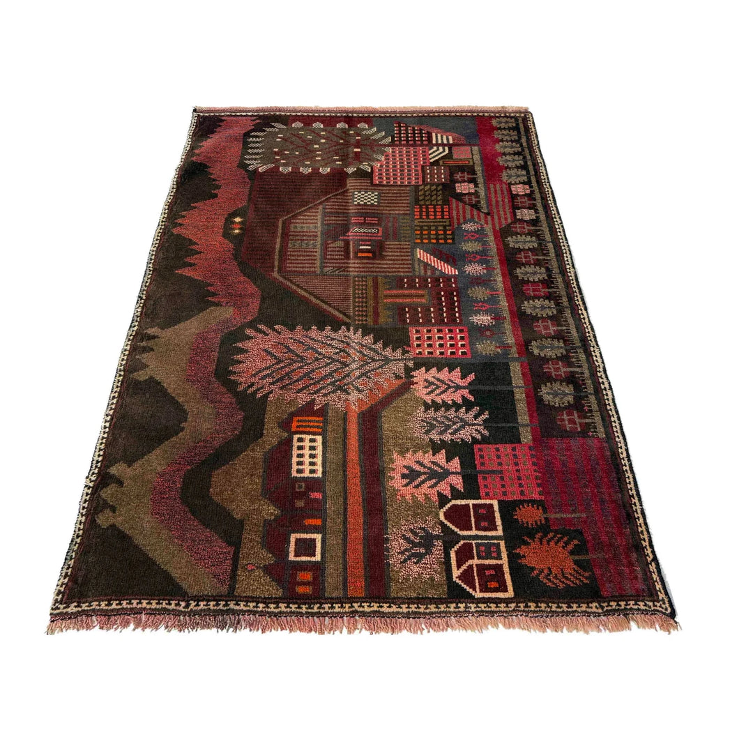 Afghan Tribal Rug 2'11" x 4'6" Hand-Knotted | No. AL25745