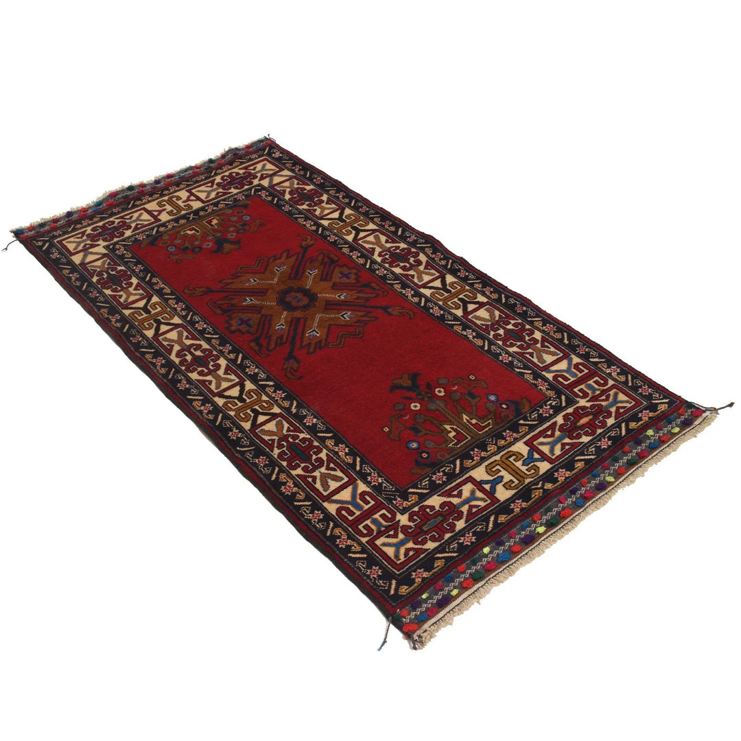 Afghan Baluchi Rug 2' 10" x 5' 5" Hand-Knotted | No. AL25773
