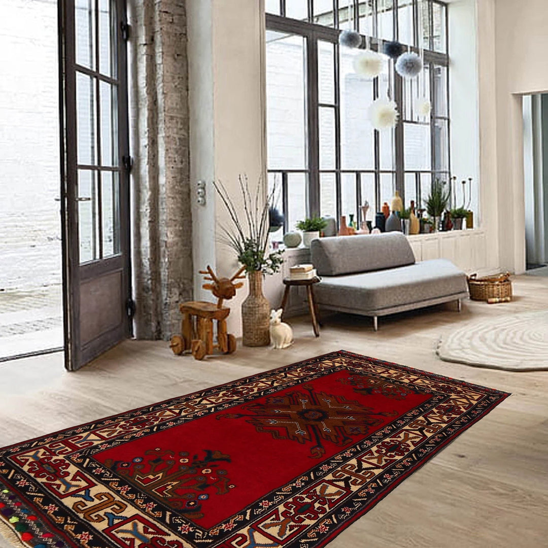 Afghan Baluchi Rug 2' 10" x 5' 5" Hand-Knotted | No. AL25773