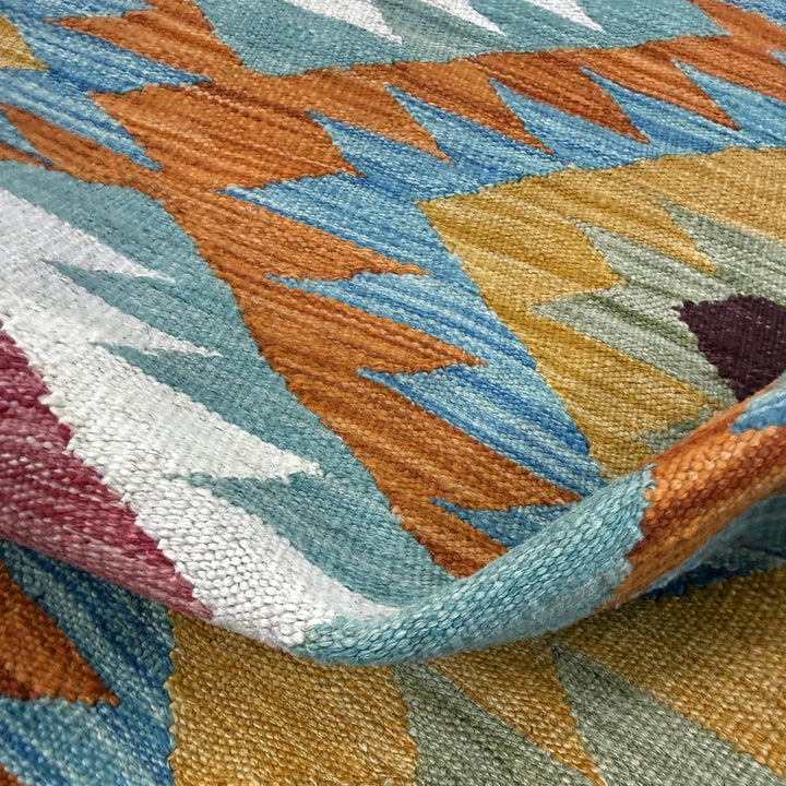 Afghan Vegetable Kilim Rug 2' 6" x 4' 3" Flat-Weave | No. AL258247