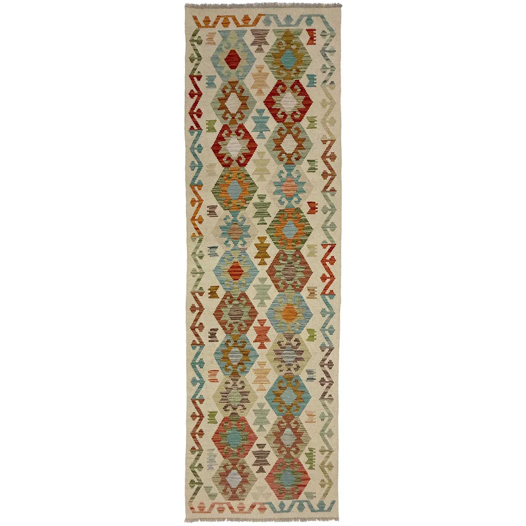 Afghan Vegetable Kilim Rug 2' 7" x 9' 6" Flat-Weave | No. AL258891