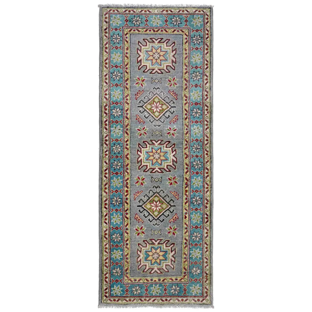 Hand Knotted Kazak Oriental Runner Rug 1' 11" x 5' 7" - No. AL25939
