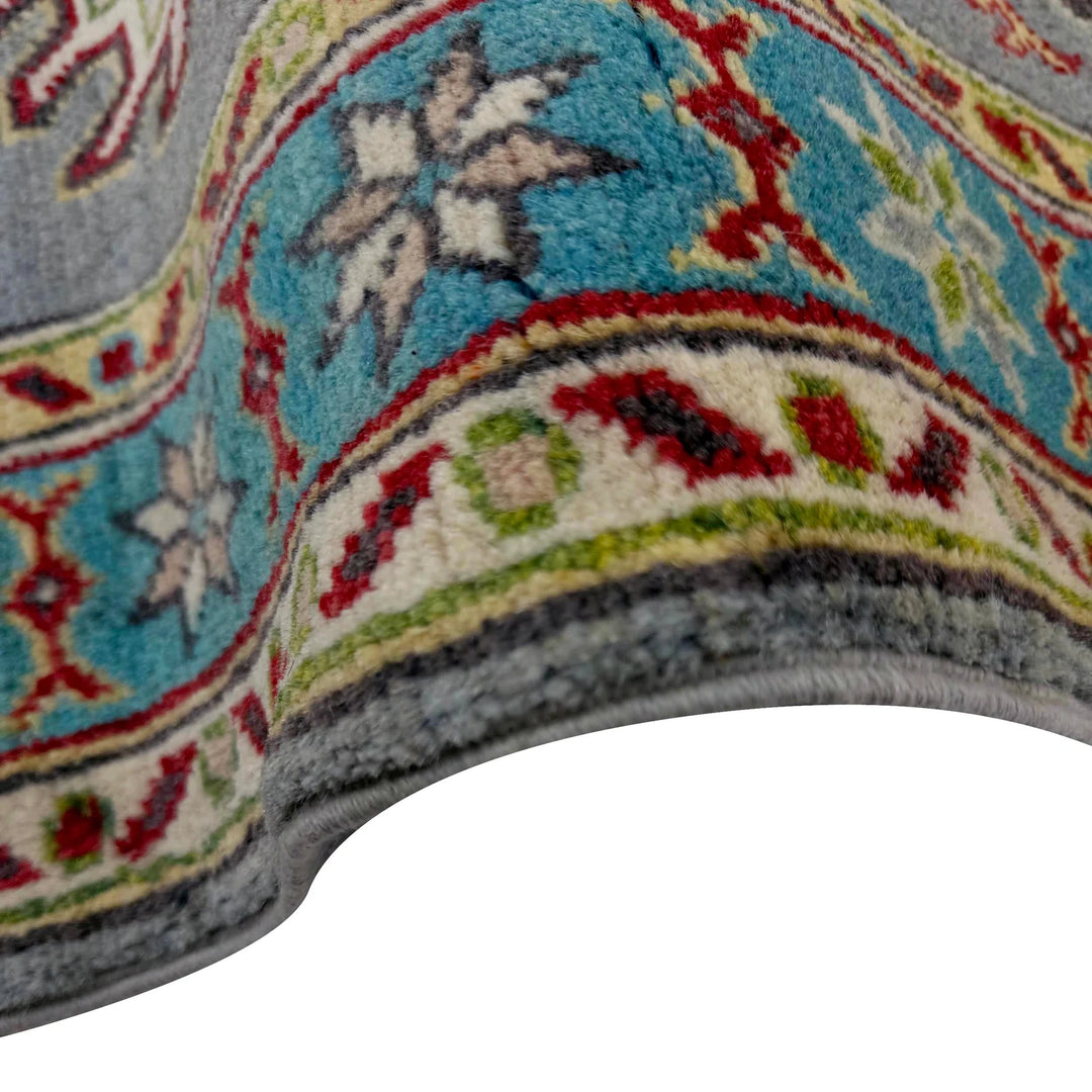 Gray Afghan Kazak Rug 1' 11" x 5' 7" Hand-Knotted | No. AL25939