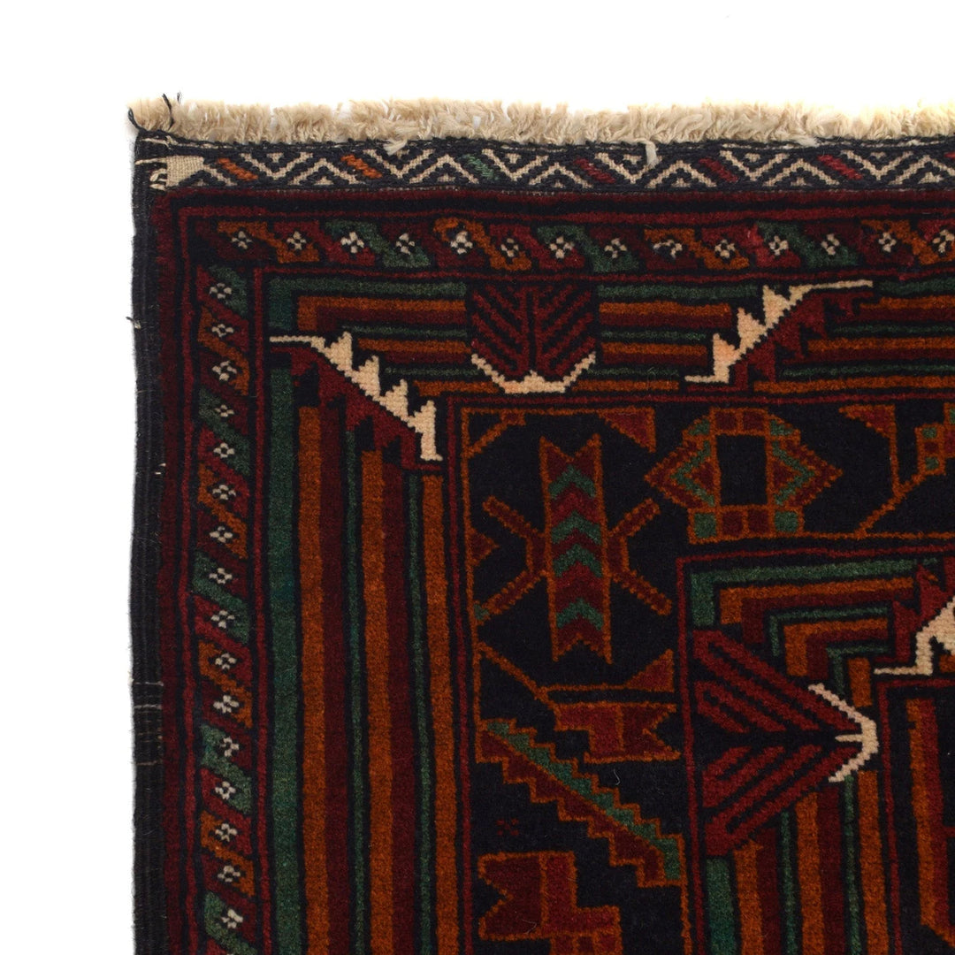 Afghan Baluchi Rug 3' 10" x 6' 8" Hand-Knotted | No. AL26011