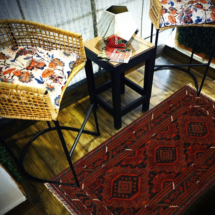 Afghan Baluchi Rug 3' 10" x 6' 8" Hand-Knotted | No. AL26011