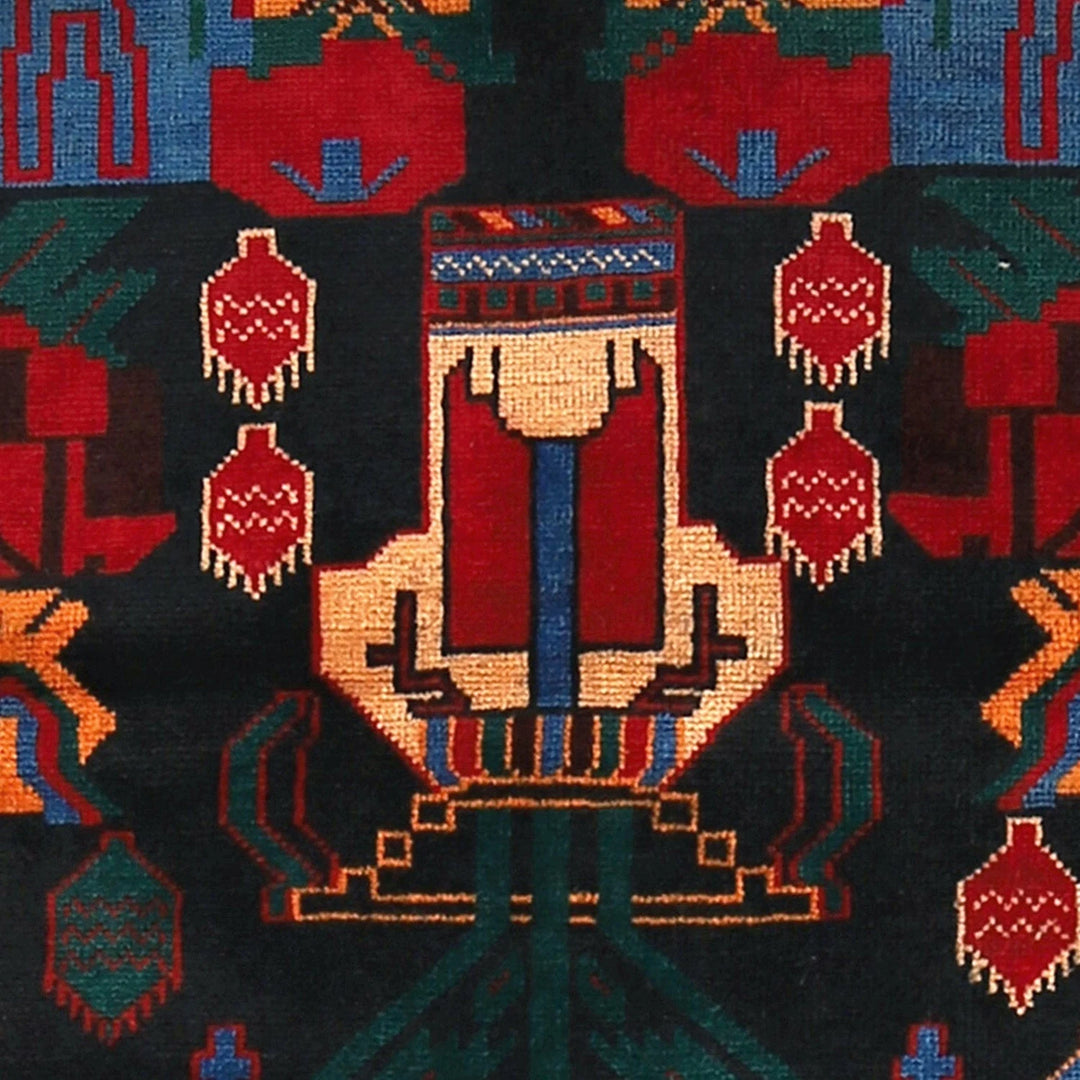 Afghan Baluchi Rug 3' 0" x 4' 9" Hand-Knotted | No. AL26084