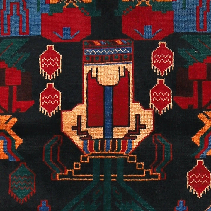 Afghan Baluchi Rug 3' 0" x 4' 9" Hand-Knotted | No. AL26084