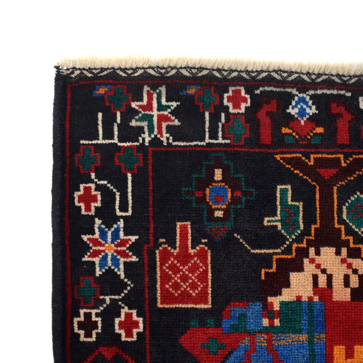 Afghan Baluchi Rug 3' 0" x 4' 9" Hand-Knotted | No. AL26084