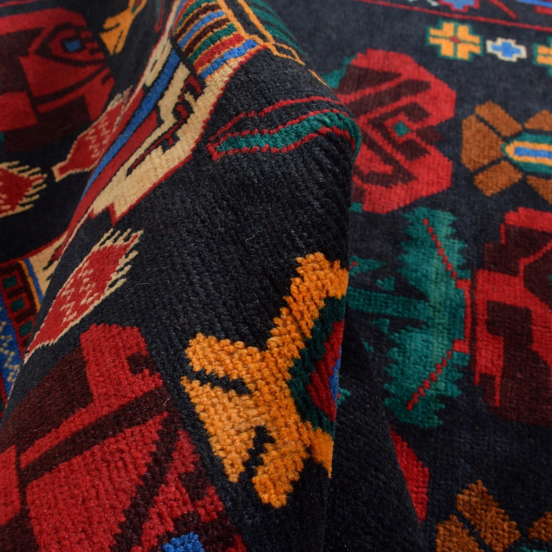 Afghan Baluchi Rug 3' 0" x 4' 9" Hand-Knotted | No. AL26084
