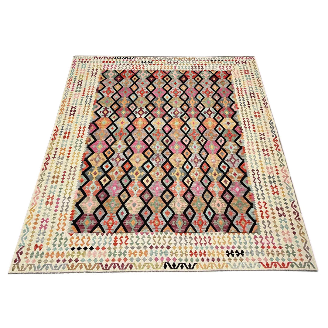 Afghan Vegetable Kilim Rug 13' 3" x 18' 10" Flat-Weave | No. AL261653