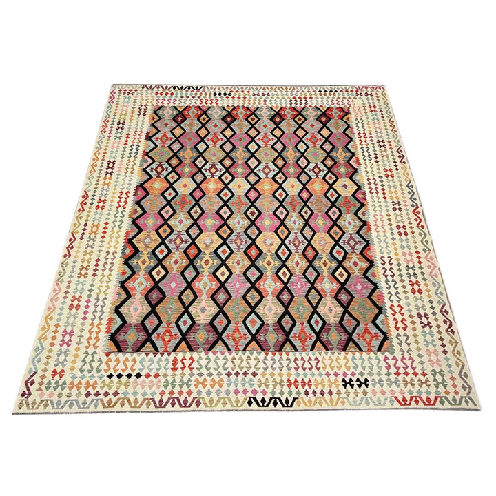 Afghan Vegetable Kilim Rug 13' 3" x 18' 10" Flat-Weave | No. AL261653