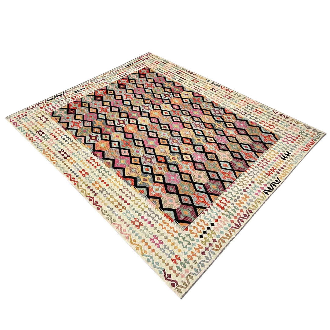 Afghan Vegetable Kilim Rug 13' 3" x 18' 10" Flat-Weave | No. AL261653