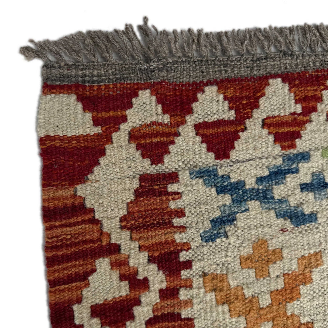 Afghan Vegetable Kilim Rug 3' 0" x 6' 10" Flat-Weave | No. AL26175