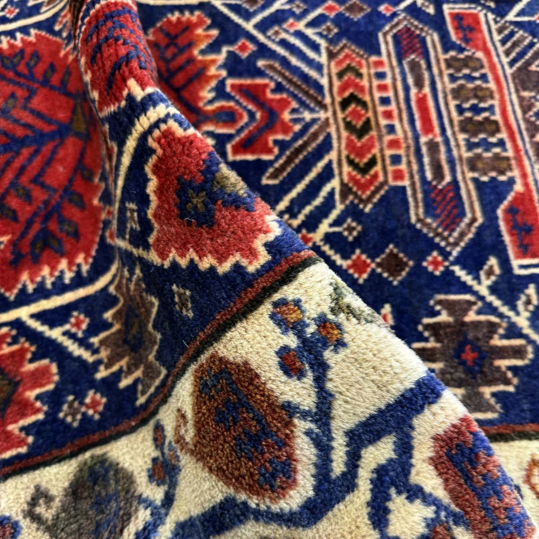 Multicolor Afghan Prayer Rug Rug 2' 7" x 4' 8" Hand-Knotted | No. AL26177