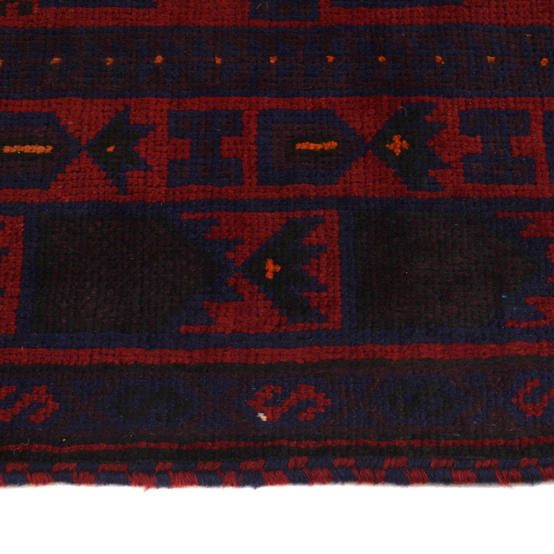 Red Afghan Prayer Rug 2' 10" x 4' 8" Hand-Knotted | No. AL26183