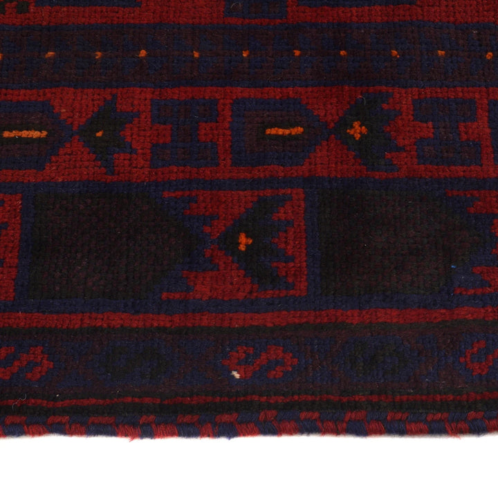 Red Afghan Prayer Rug 2' 10" x 4' 8" Hand-Knotted | No. AL26183