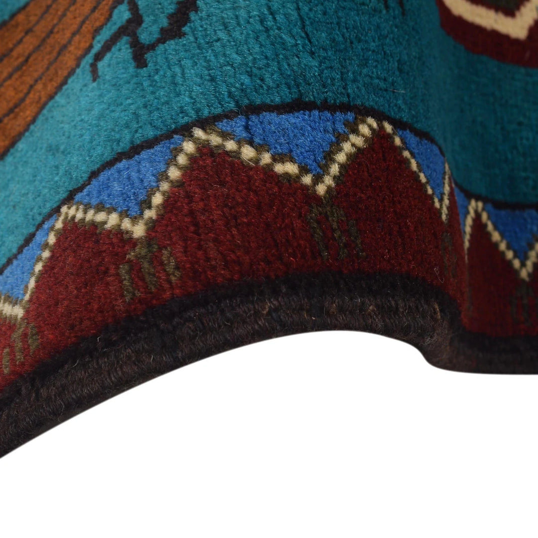 Blue Afghan War Rug 2' 10" x 4' 0" Hand-Knotted | No. AL26212