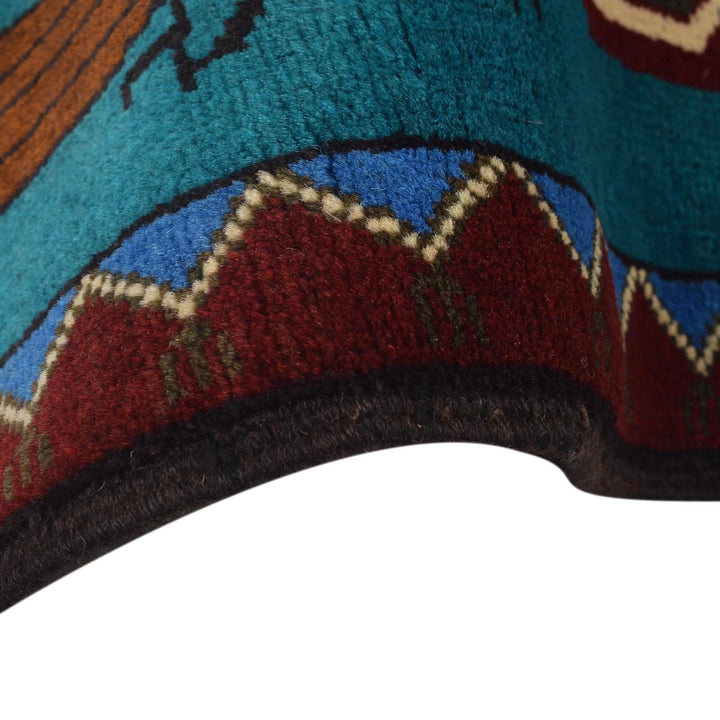 Blue Afghan War Rug 2' 10" x 4' 0" Hand-Knotted | No. AL26212