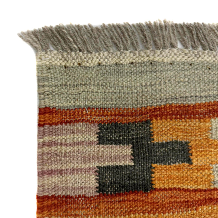 Afghan Vegetable Kilim Rug 3' 4" x 4' 10" Flat-Weave | No. AL263171