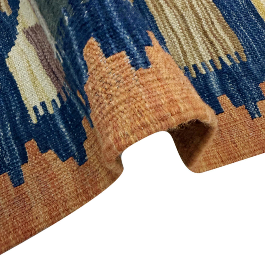 Afghan Vegetable Kilim Rug 3' 4" x 4' 10" Flat-Weave | No. AL263171