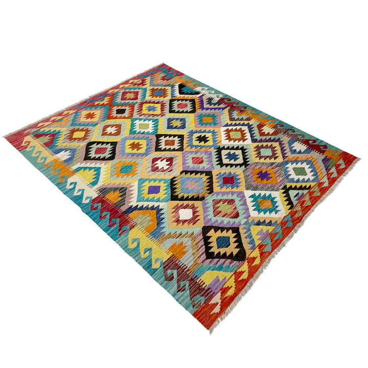 Afghan Vegetable Kilim Rug 5' 3" x 6' 9" Flat-Weave | No. AL263190