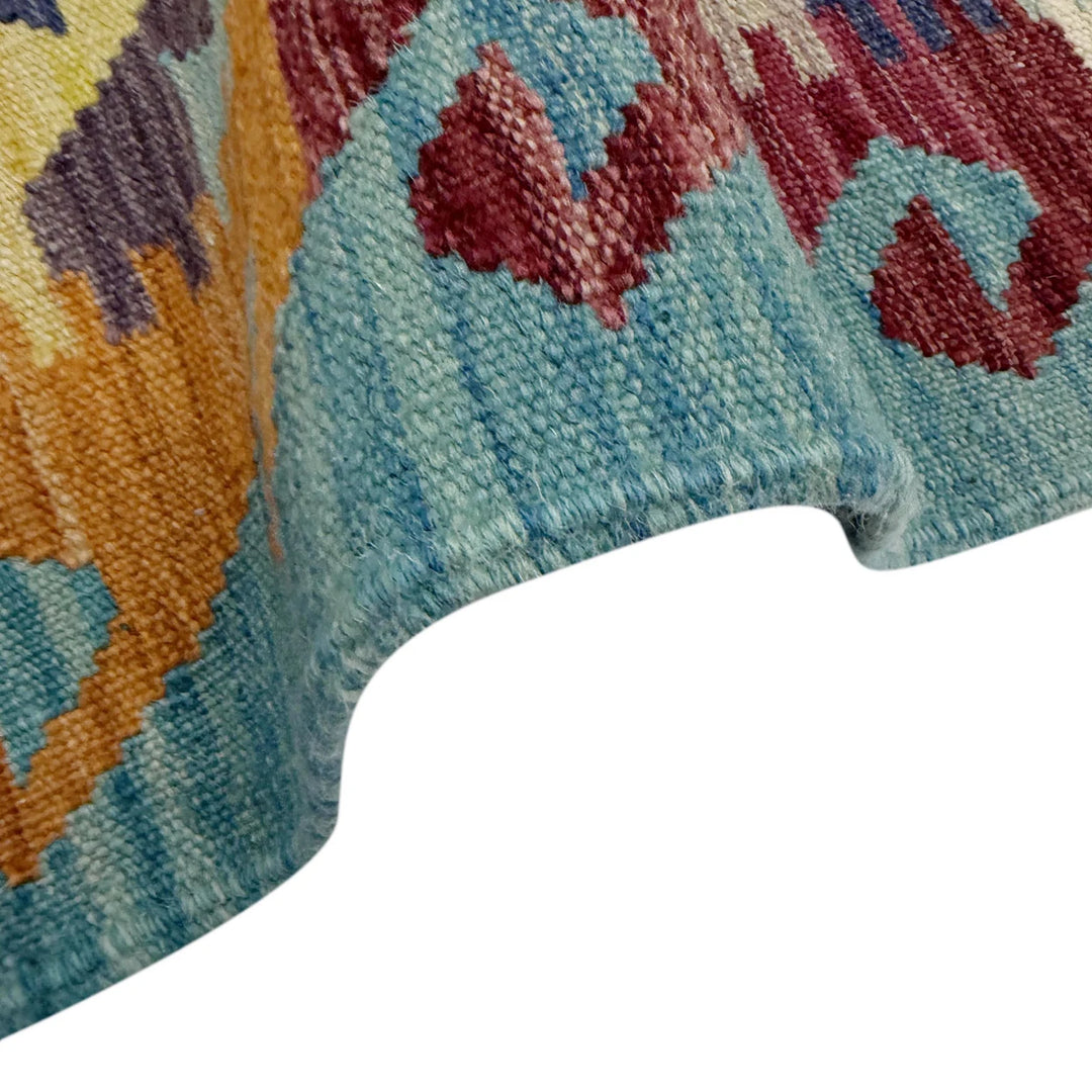 Afghan Vegetable Kilim Rug 5' 3" x 6' 9" Flat-Weave | No. AL263190