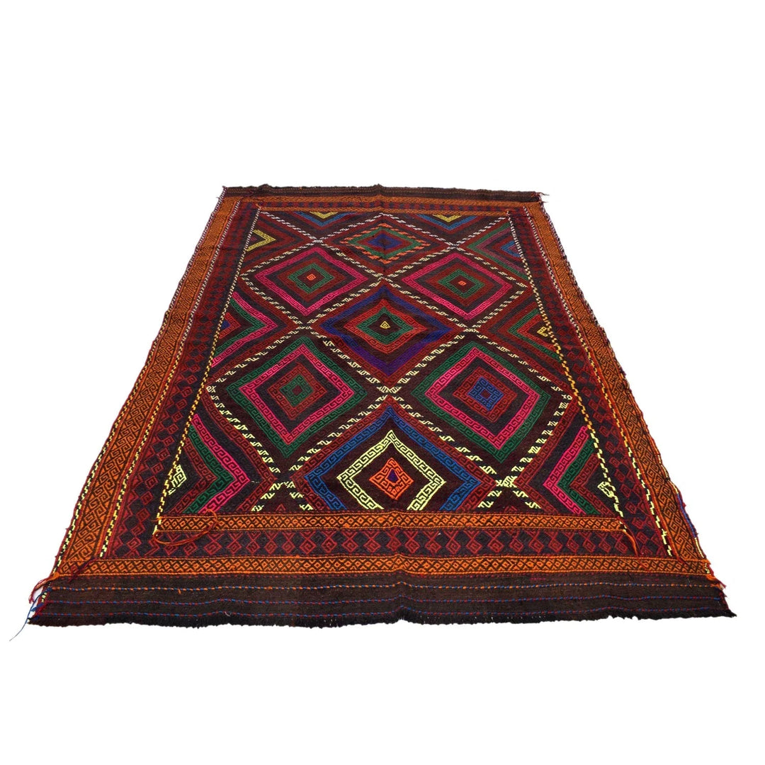 Afghan Kilim Rug 5' 4" x 8' 11" Flat-Weave | No. AL26331