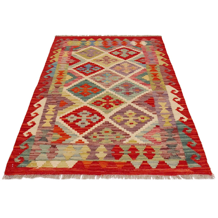 Afghan Chobi Kilim Rug 2' 7" x 3' 9" Flat-Weave | No. AL26356