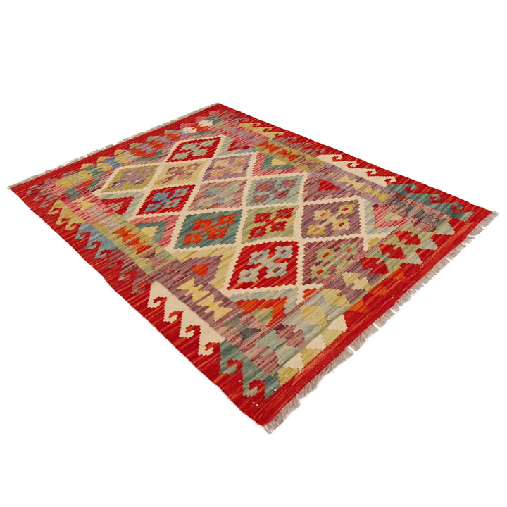Afghan Chobi Kilim Rug 2' 7" x 3' 9" Flat-Weave | No. AL26356