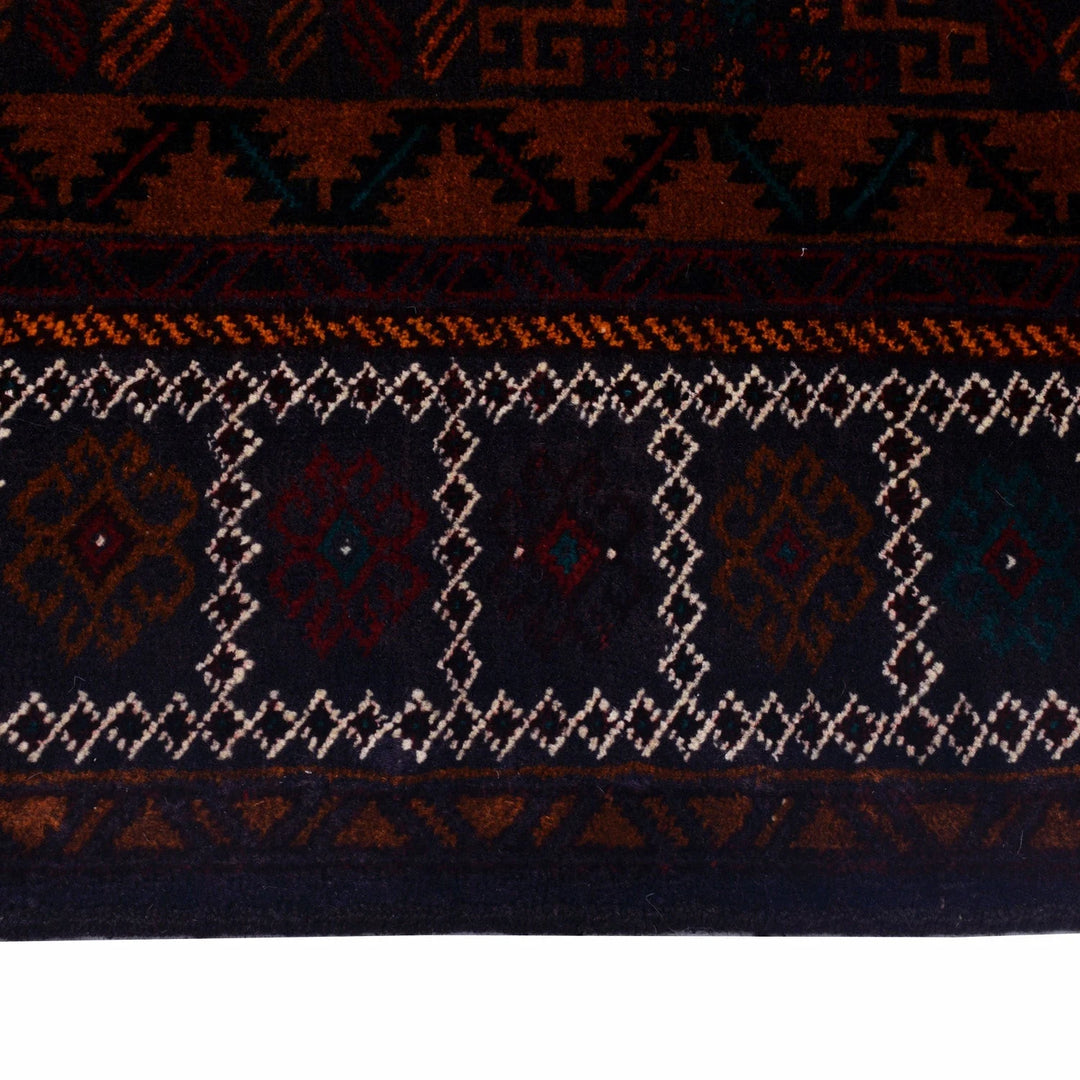 Afghan Baluchi Rug 4' 1" x 7' 1" Hand-Knotted | No. AL26363