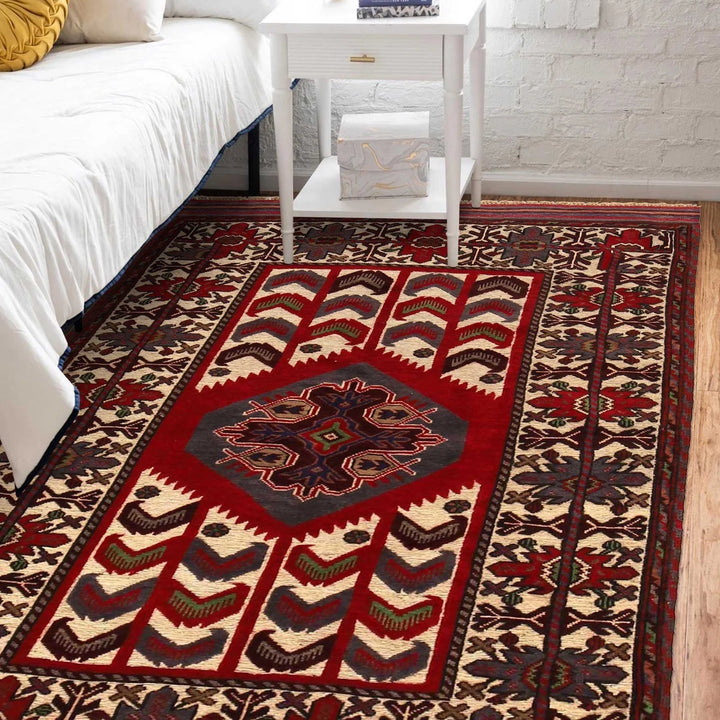 Afghan Barjista Kilim Rug 4' 0" x 6' 0" Flat-Weave | No. AL26433