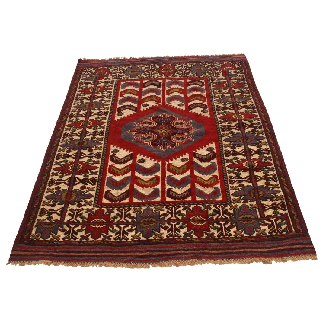 Afghan Barjista Kilim Rug 4' 0" x 6' 0" Flat-Weave | No. AL26433