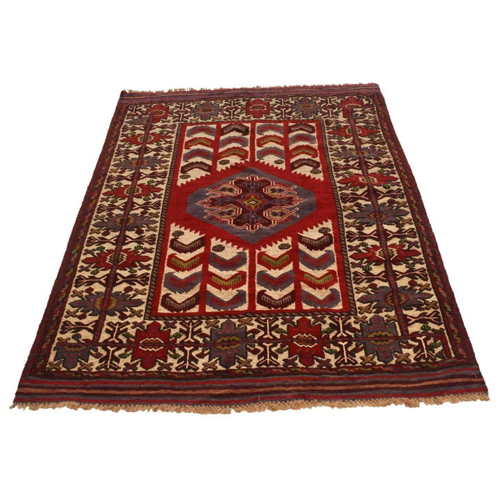 Afghan Barjista Kilim Rug 4' 0" x 6' 0" Flat-Weave | No. AL26433