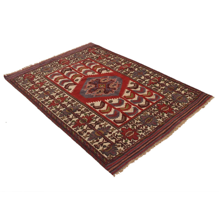 Afghan Barjista Kilim Rug 4' 0" x 6' 0" Flat-Weave | No. AL26433