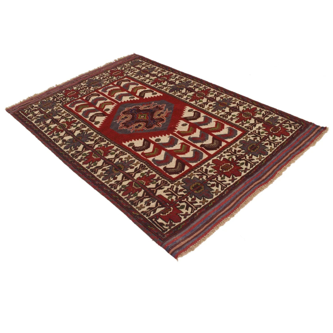 Afghan Barjista Kilim Rug 4' 0" x 6' 0" Flat-Weave | No. AL26433