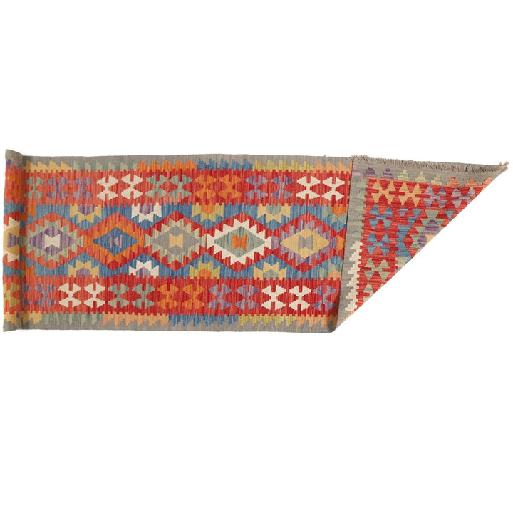 Afghan Kilim Rug 2' 9" x 9' 6" Flat-Weave | No. AL26435