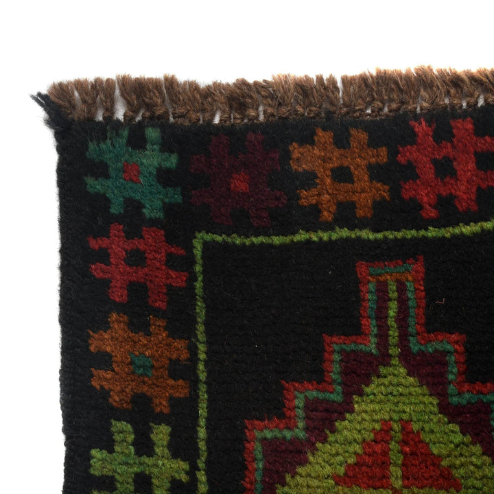 Black Afghan Baluchi Rug 4' 3" x 6' 8" Hand-Knotted | No. AL26443