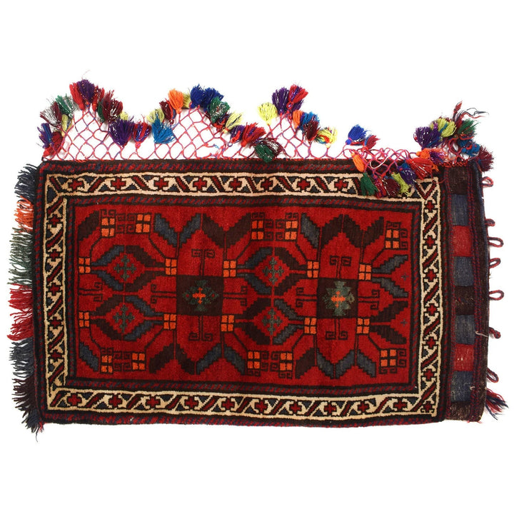 Red Afghan Balisht Rug 2' " x 3' 5" Hand-Knotted | No. AL26495