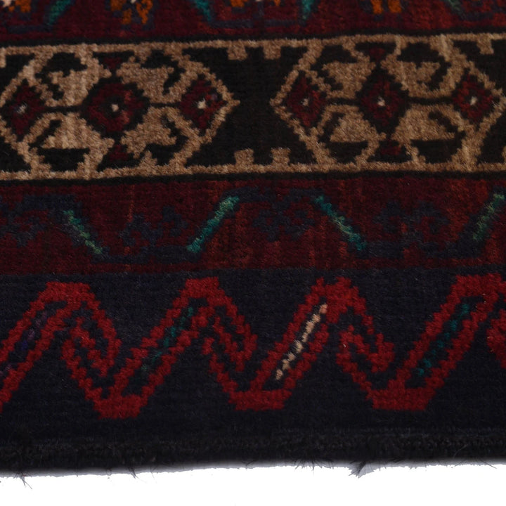 Brown Afghan Baluchi Rug 3' 1" x 4' 8" Hand-Knotted | No. AL26545