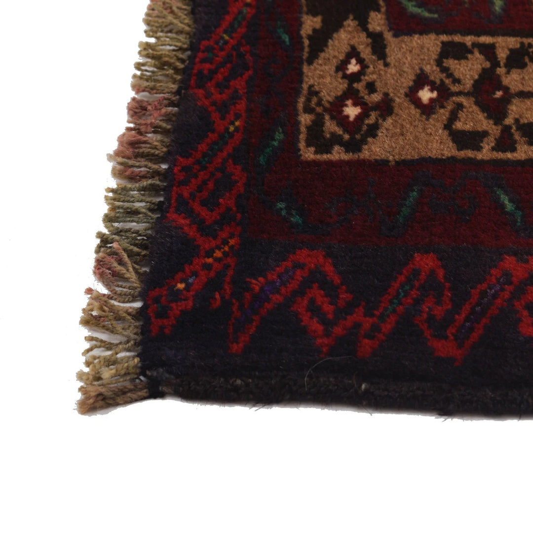 Brown Afghan Baluchi Rug 3' 1" x 4' 8" Hand-Knotted | No. AL26545