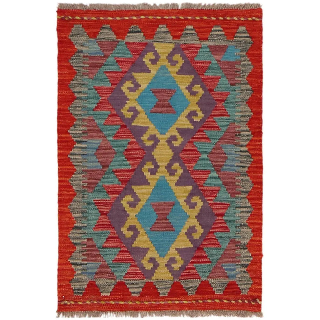 Afghan Kilim Rug 2' 0" x 2' 11" Flat-Weave | No. AL26570