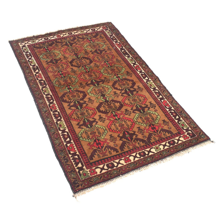 Afghan Baluchi Rug 2' 9" x 4' 7" Hand-Knotted | No. AL26615